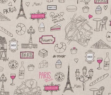 Decostoffen Parijs travel stof linnenlook