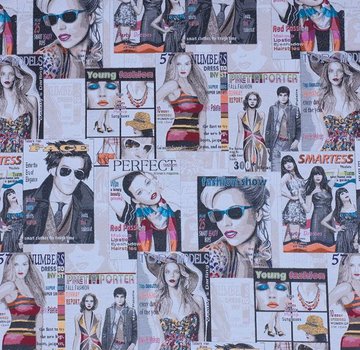 Decostoffen Rock & roll magazines jacquard