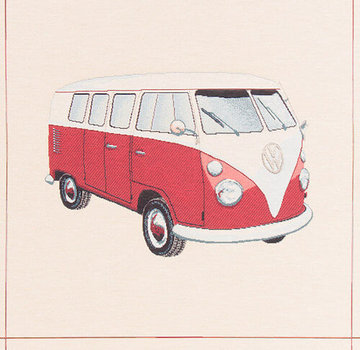 Decostoffen Volkswagen bus rood kussenpanel