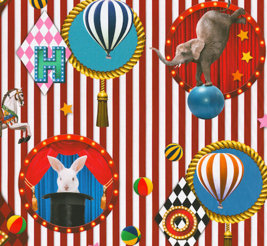 Circus digitale print stof