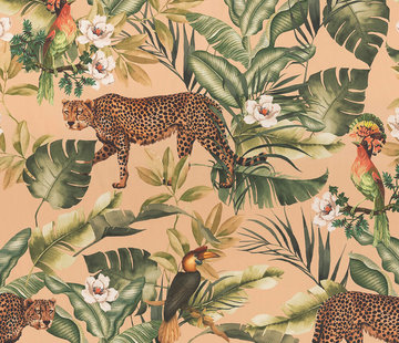 Decostoffen Jungle leopard beach velvet digitale print
