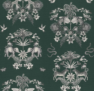 Decostoffen Groene jungle jacquard