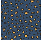 Panterprint blauw ottoman stof