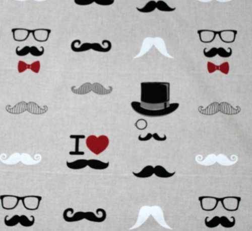 Decostoffen Snor print linnenlook stof