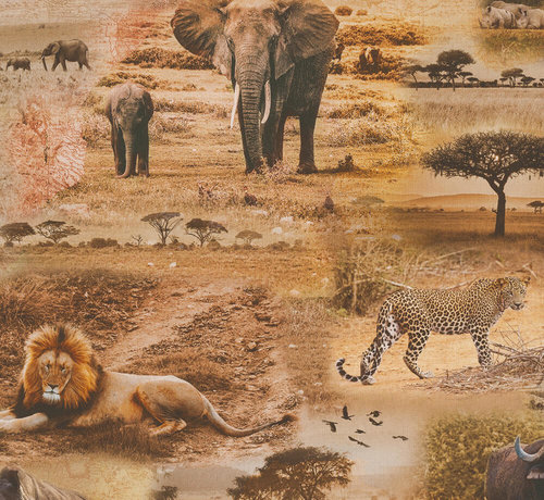 Decostoffen Safari big five digitale print