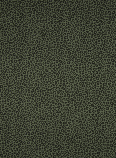 Decostoffen Donkergroene panterprint poplin