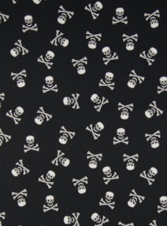 Decostoffen Skull zwart witte poplin stof