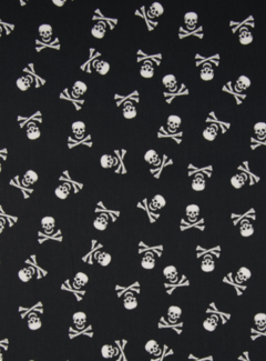 Decostoffen Skull zwart witte poplin