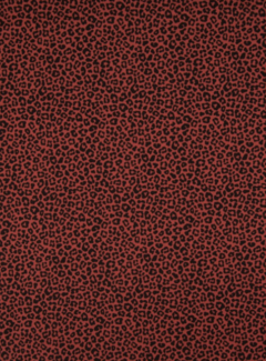 Decostoffen Steenrood panterprint poplin