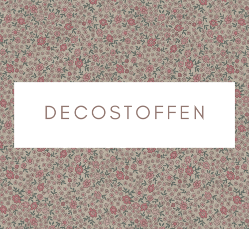 Decostoffen Bloemen roze mini linnenlook