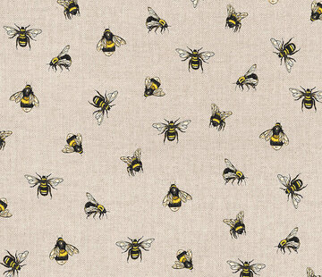 Decostoffen Bijen linnenlook