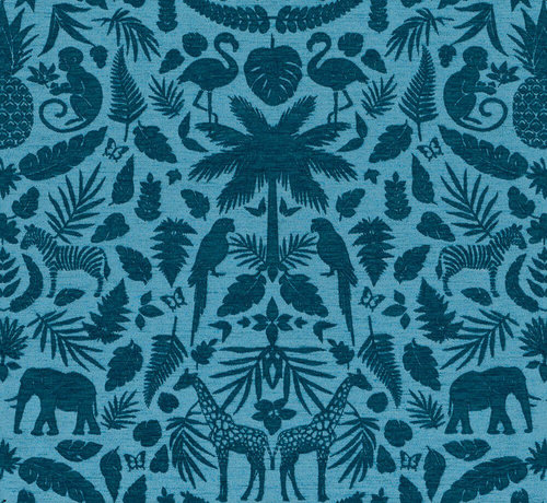 Decostoffen Petrol jungle jacquard