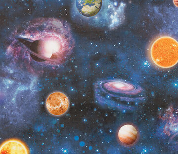 Decostoffen Heelal velvet digitale print