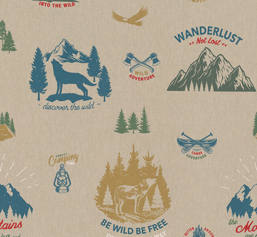 Kamperen wildernis linnenlook stof