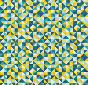 Decostoffen Geometrische blokjes groen/blauw ottoman
