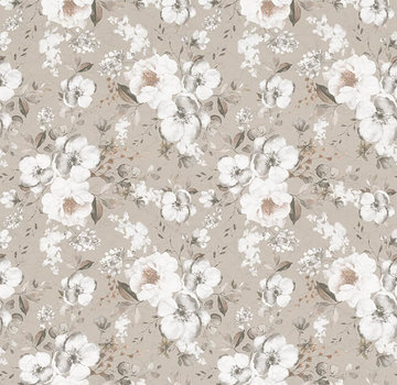 Decostoffen Bloemen glitter jacquard metallic