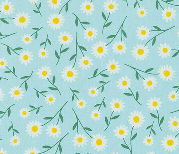Decostoffen Margrietjes bloemenveld ottoman