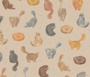 Decostoffen Katten/poezen digitale print
