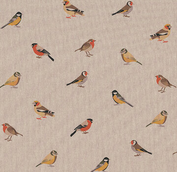 Decostoffen Roodborst en  koolmees linnenlook