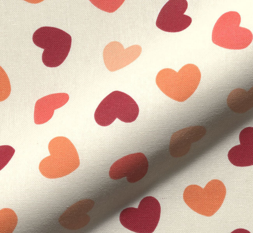 Hartjes stof katoen half panama stof