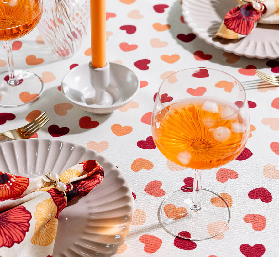 Hartjes stof katoen half panama stof