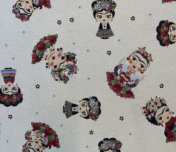 Decostoffen Mexicaanse vrouw met bloemen gobelin