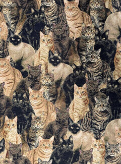 Decostoffen Kattenprint gobelin