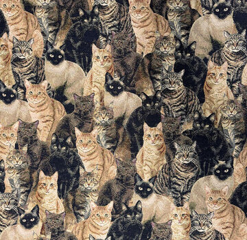 Decostoffen Kattenprint gobelin