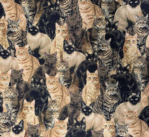 Decostoffen Kattenprint gobelin stof