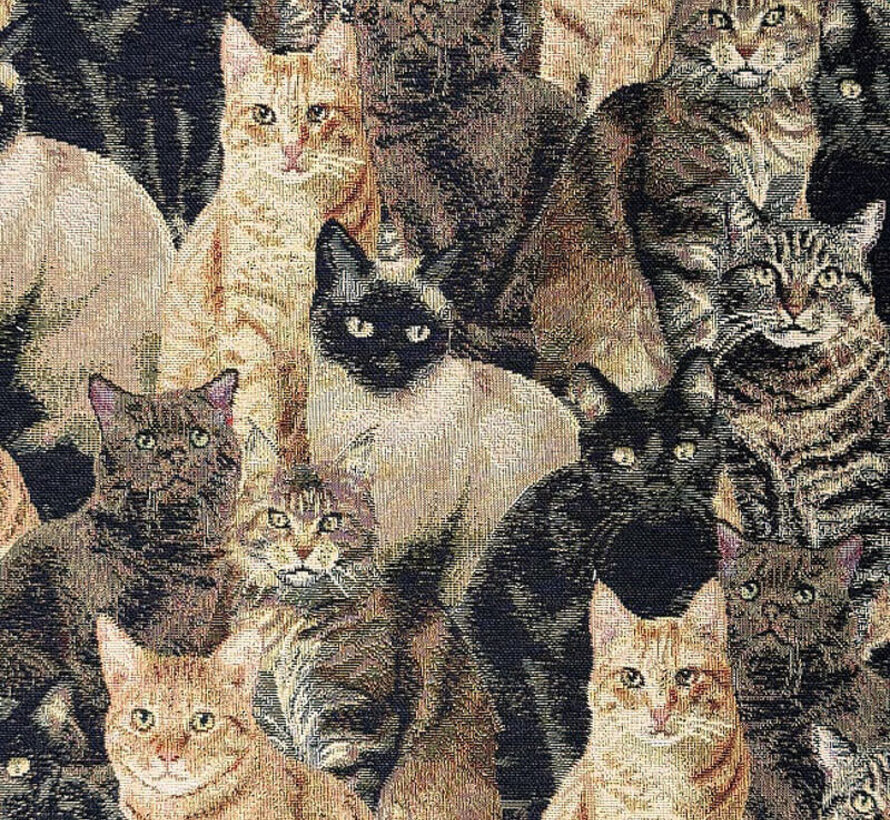 Kattenprint gobelin stof