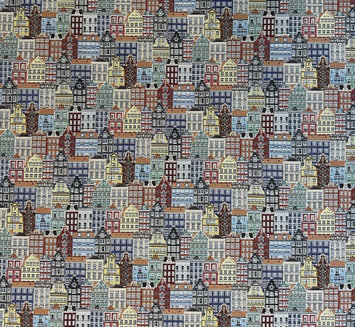 Decostoffen Amsterdamse grachtenpandjes gobelin