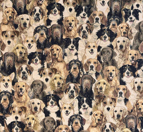Decostoffen Honden gobelin stof