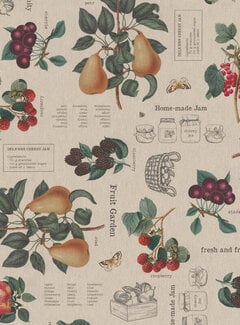 Decostoffen Rood fruit digitale print