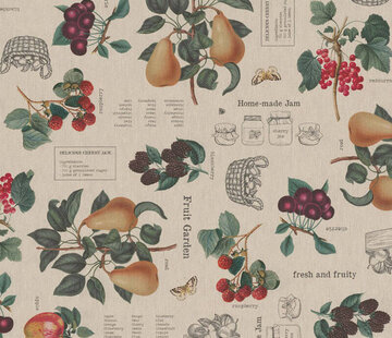 Decostoffen Rood fruit digitale print