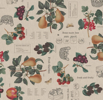 Decostoffen Rood fruit digitale print