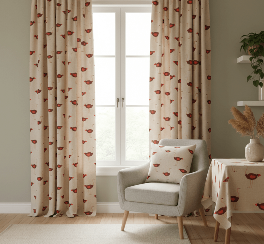 Struisvogel linnenlook stof