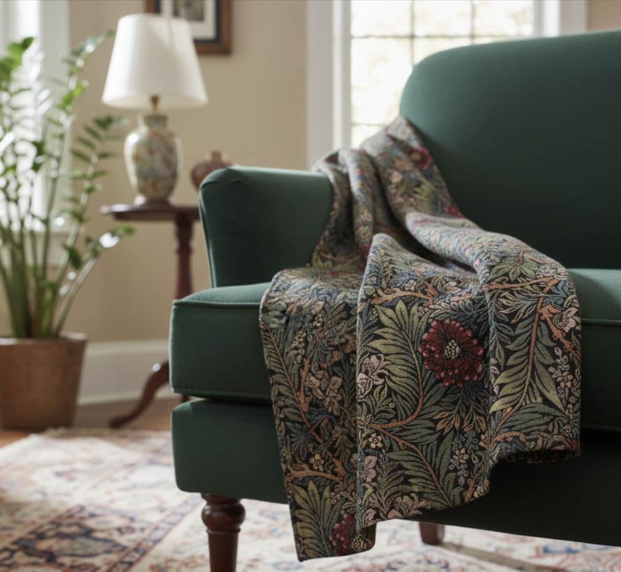 Bloemen William Morris stijl gobelin