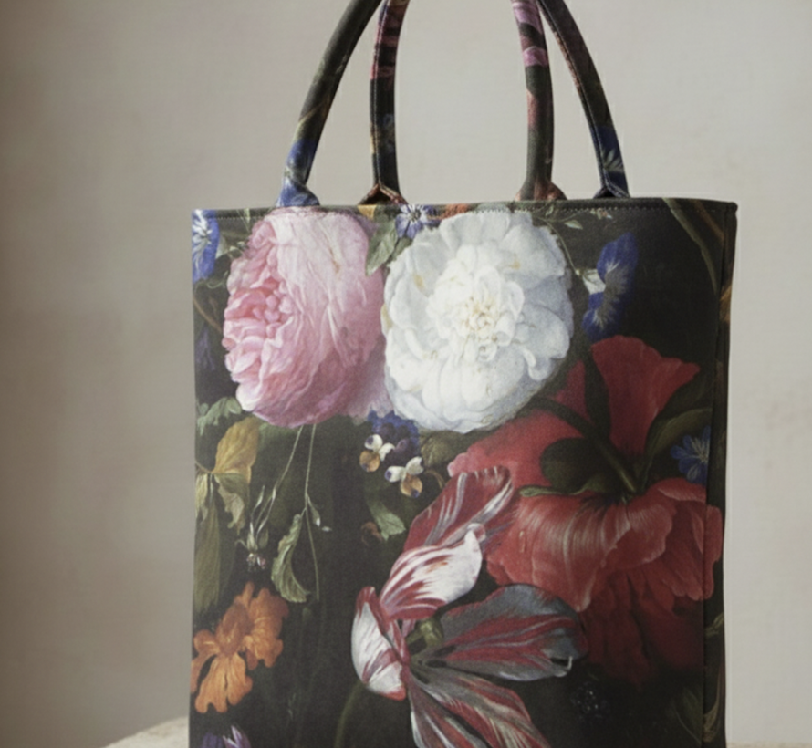 Bloemen roze wit velvet digitale print stof