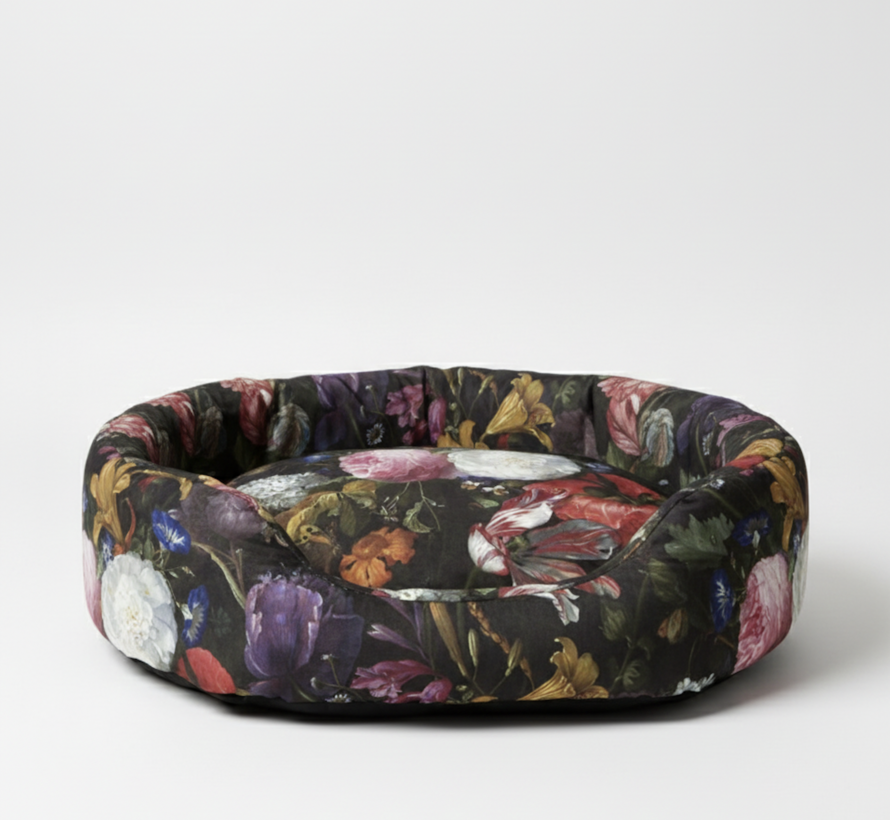 Bloemen roze wit velvet digitale print stof