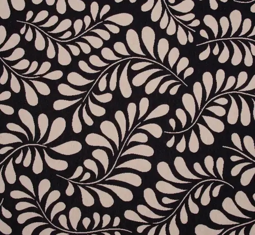 Decostoffen Bloemen patroon zwart gobelin
