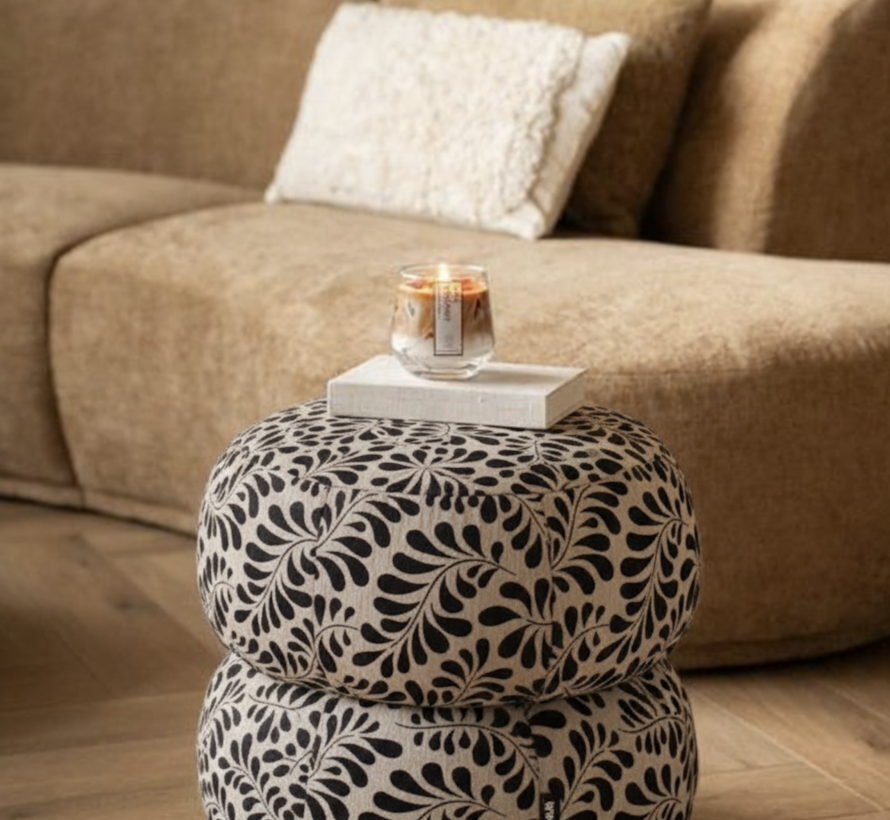 Bloemen patroon beige gobelin