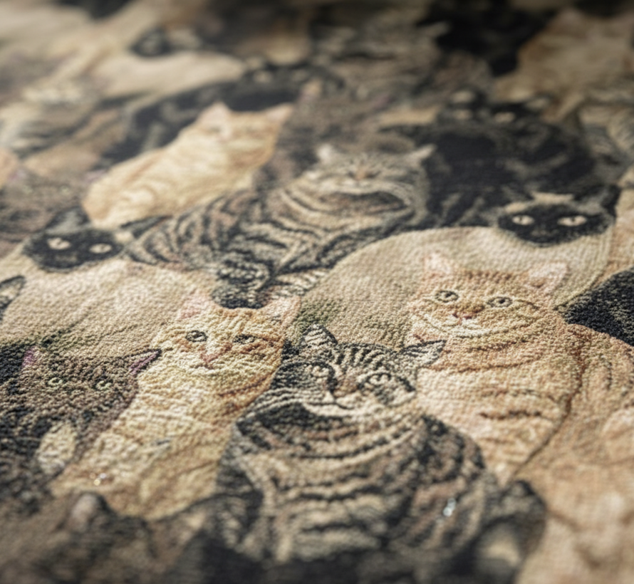 Kattenprint gobelin stof