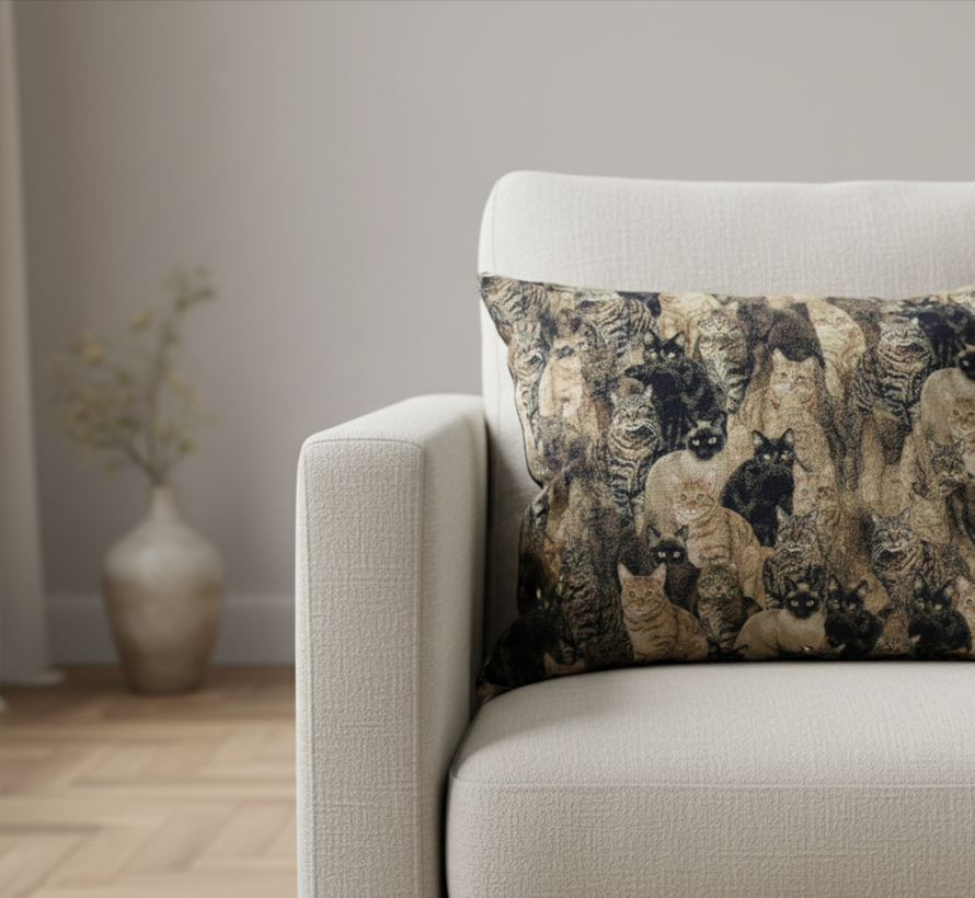 Kattenprint gobelin stof