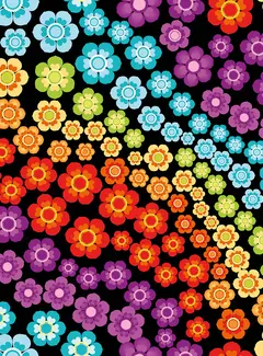 Decostoffen Flower power bloemen terlenka