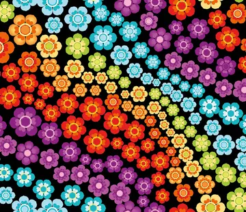 Decostoffen Flower power bloemen terlenka