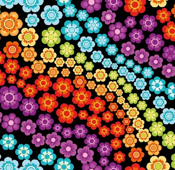 Decostoffen Flower power bloemen terlenka