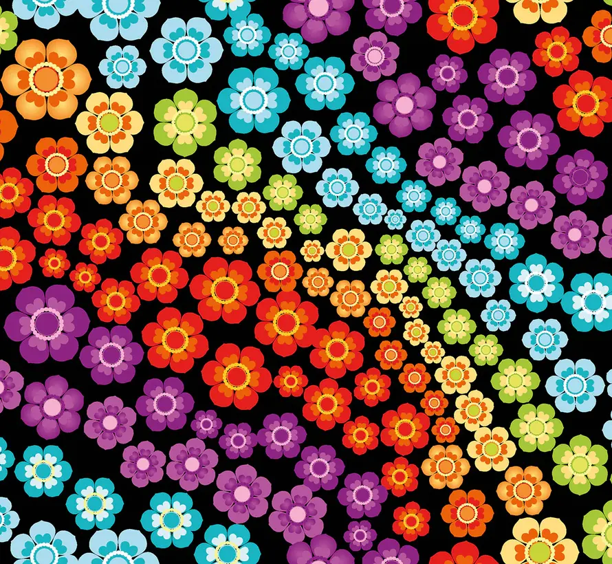 Flower power bloemen terlenka stof
