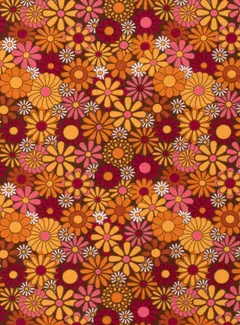 Decostoffen Bloemen oranje terlenka