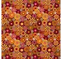 Bloemen retro stof oranje