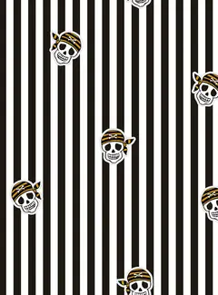 Decostoffen Piraten strepen zwart wit terlenka